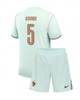 Billige Fotballdrakt Frankrike Jules Kounde #5 Replika Bortedraktsett Barn VM 2026 Kortermet (med bukser)